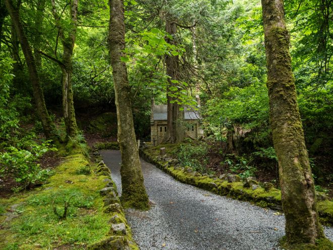 Mausoleum with green